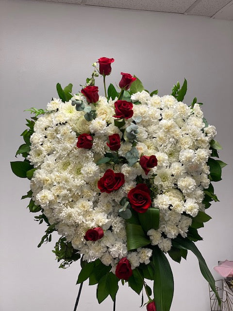 Bleeding Heart Standing Funeral Arrangement
