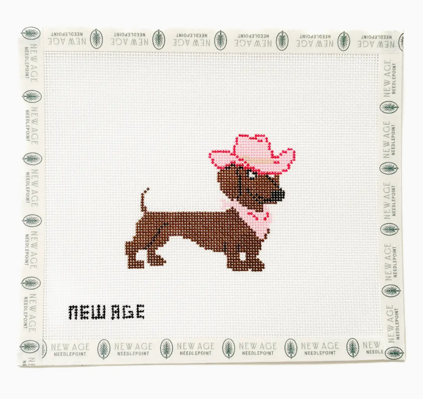 Cowgirl Dachshund Needlepoint Canvas