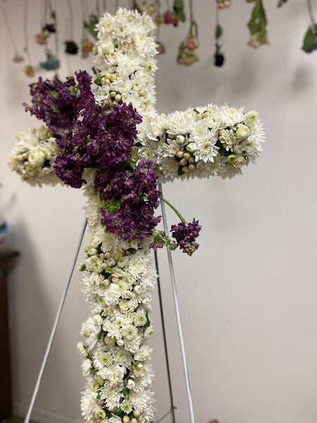 Standing Cross Funeral Arrangement