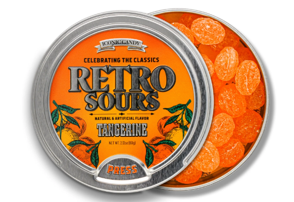 Iconic Candy Retro Sours Candy Tin 2.12oz