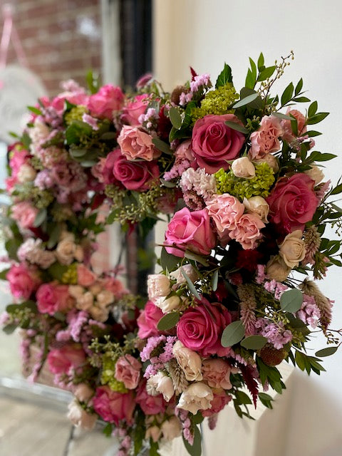 pink & green funeral arrangements