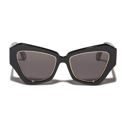 Lele Sadoughi ~ Jet Gold Lara Wide Cat-eye Sunglasses