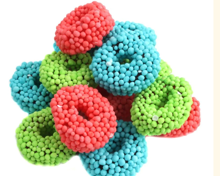 Nonpareil Covered Sour Gummy Rings