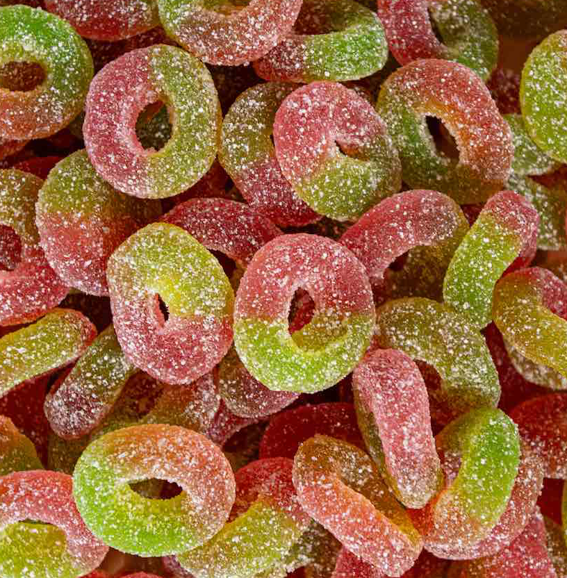 Sour Strawberry Apple Rings