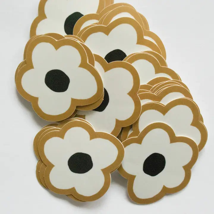 White Daisy Vinyl Waterproof Sticker