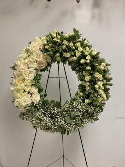 white sympathy arrangement