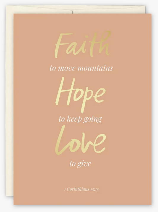 Faith Hope Love Support Card ~ Black Joy Paper
