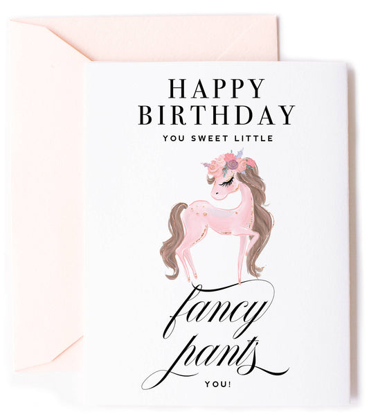 Fancy Pants Little Pony Birthday Greeting Card ~ Kitty Meow Boutique