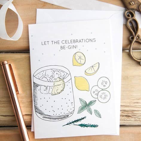 Let The Celebrations Be-gin Birthday Card ~ Lisa Angel