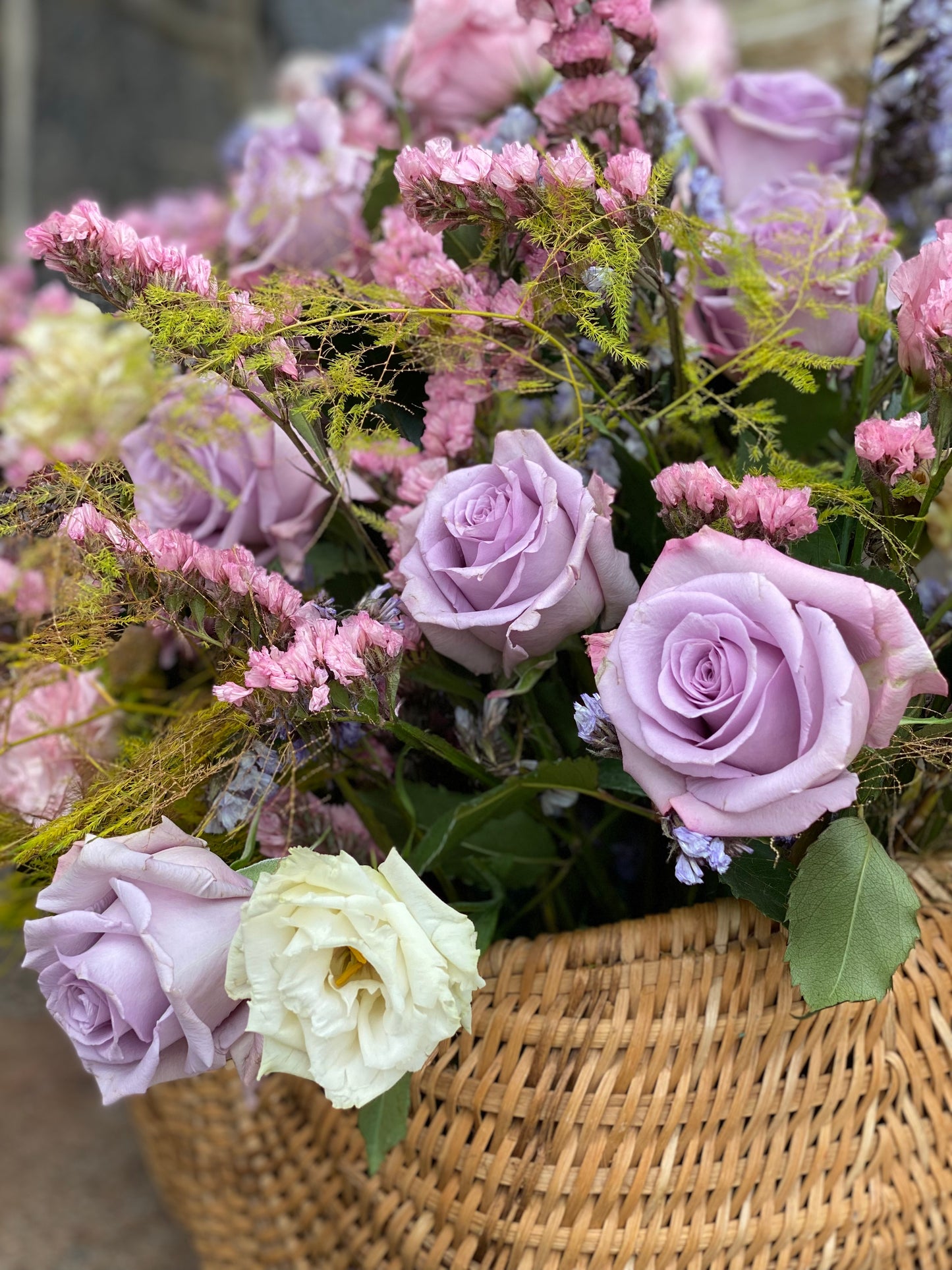 Basket Arrangement – Mixed Seasonal Flowers