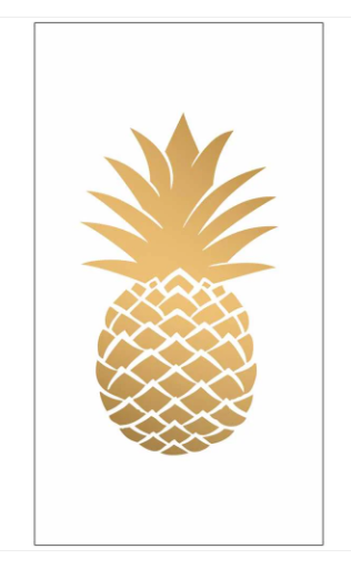 8" x 5" Gold Pineapple Paper Guest Towels