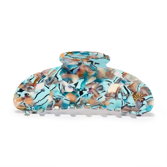 Aqua Blossom Jumbo Claw Clip ~ Lele Sadoughi