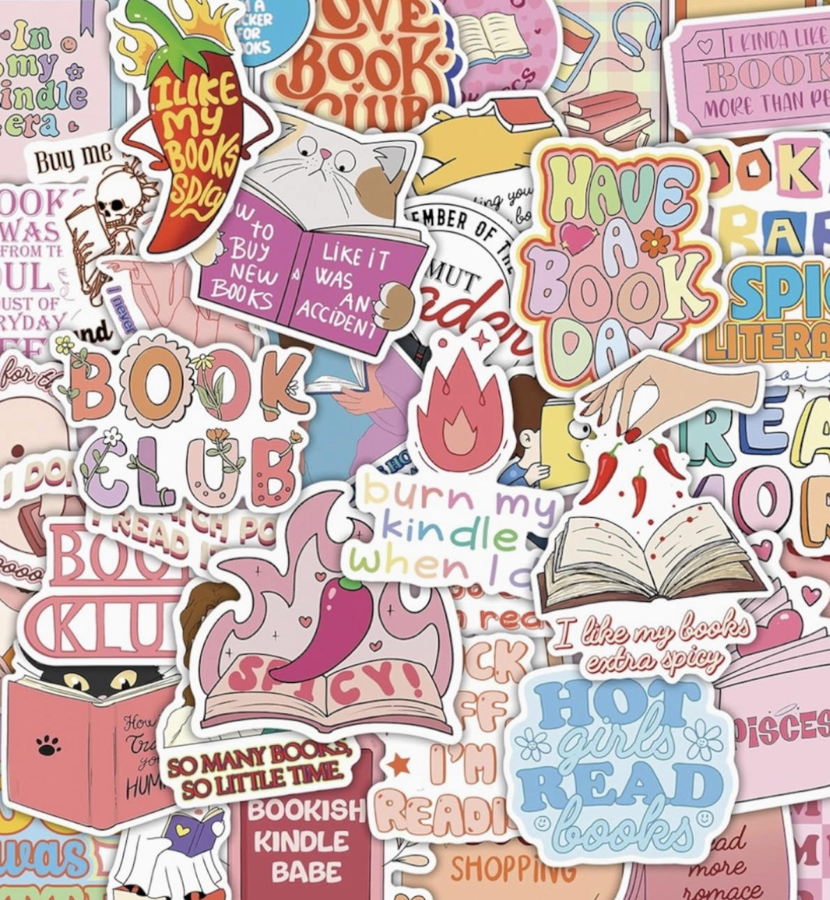 Book Lover Theme Waterproof Stickers