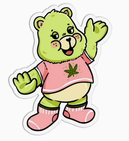 Canna Bear Textured Stickers