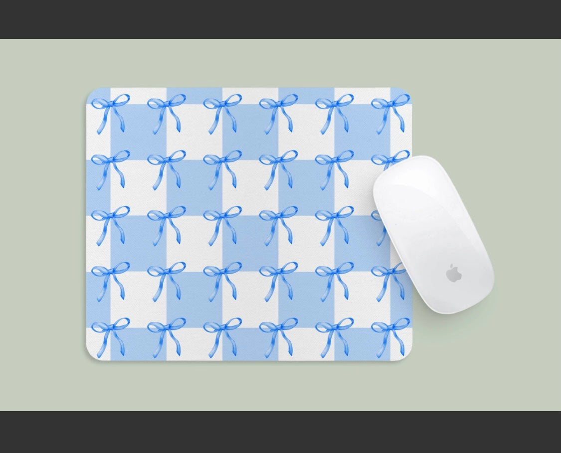 Coquette Blue Bow mousepad