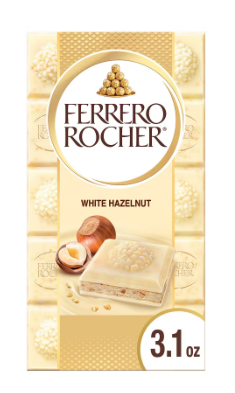 Ferrero Rocher White Chocolate Hazelnut Candy Bar - 3.1oz