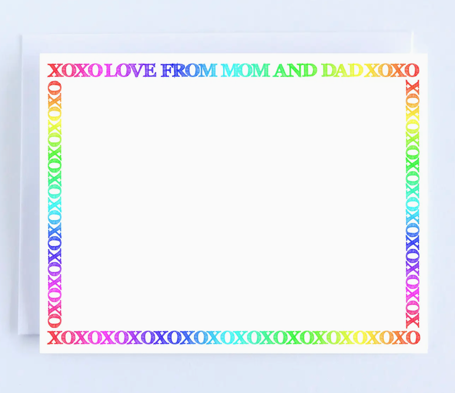 Home Camp Card: Xo Rainbow