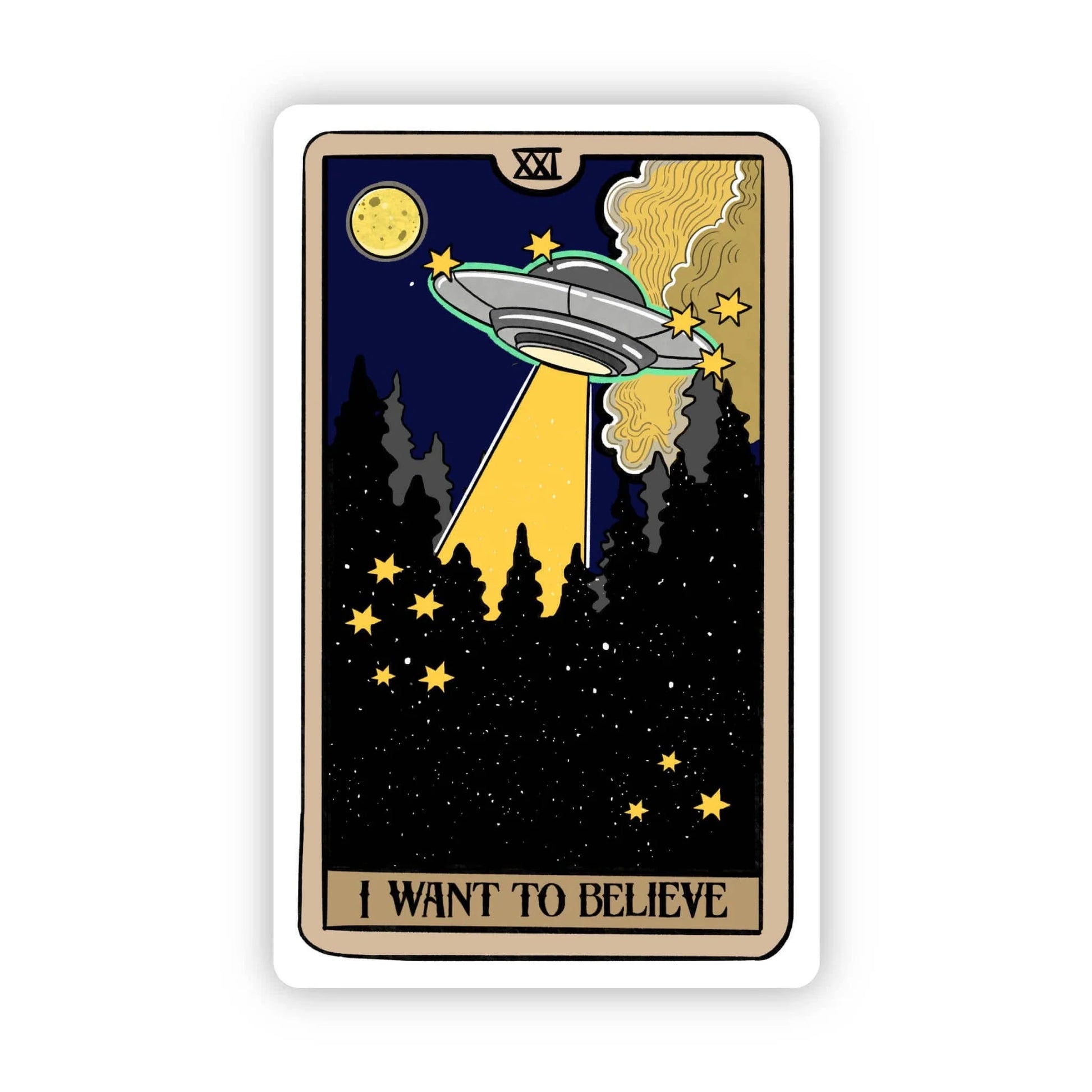 "I Want To Believe" Ufo Tarot Card Sticker
