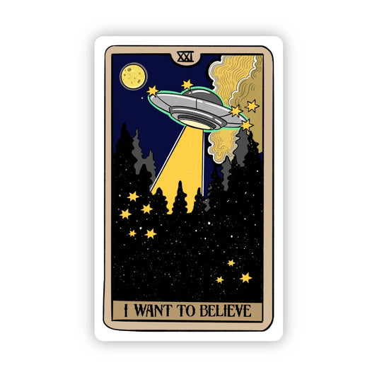 "I Want To Believe" Ufo Tarot Card Sticker