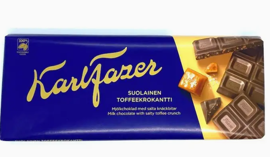 Karl Fazer Milk Chocolate with Salty Toffee Crunch 145g