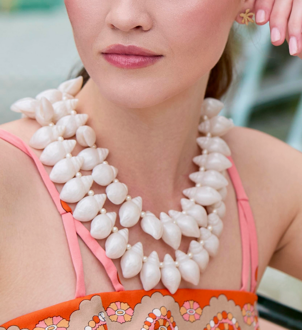 Lele Sadoughi 14K Goldplated & Mother-Of-Pearl Conch Shell Layered Necklace