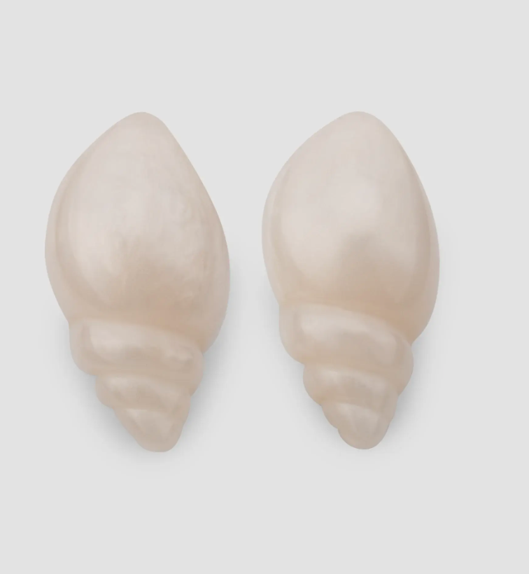Lele Sadoughi Mother of Pearl Conch Shell Button Earrings
