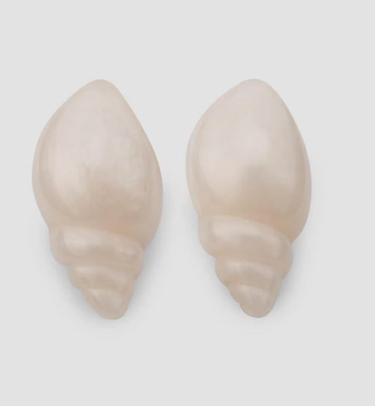 Lele Sadoughi Mother of Pearl Conch Shell Button Earrings