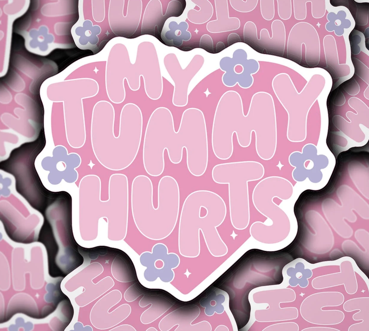 My Tummy Hurts Heart Vinyl Decal