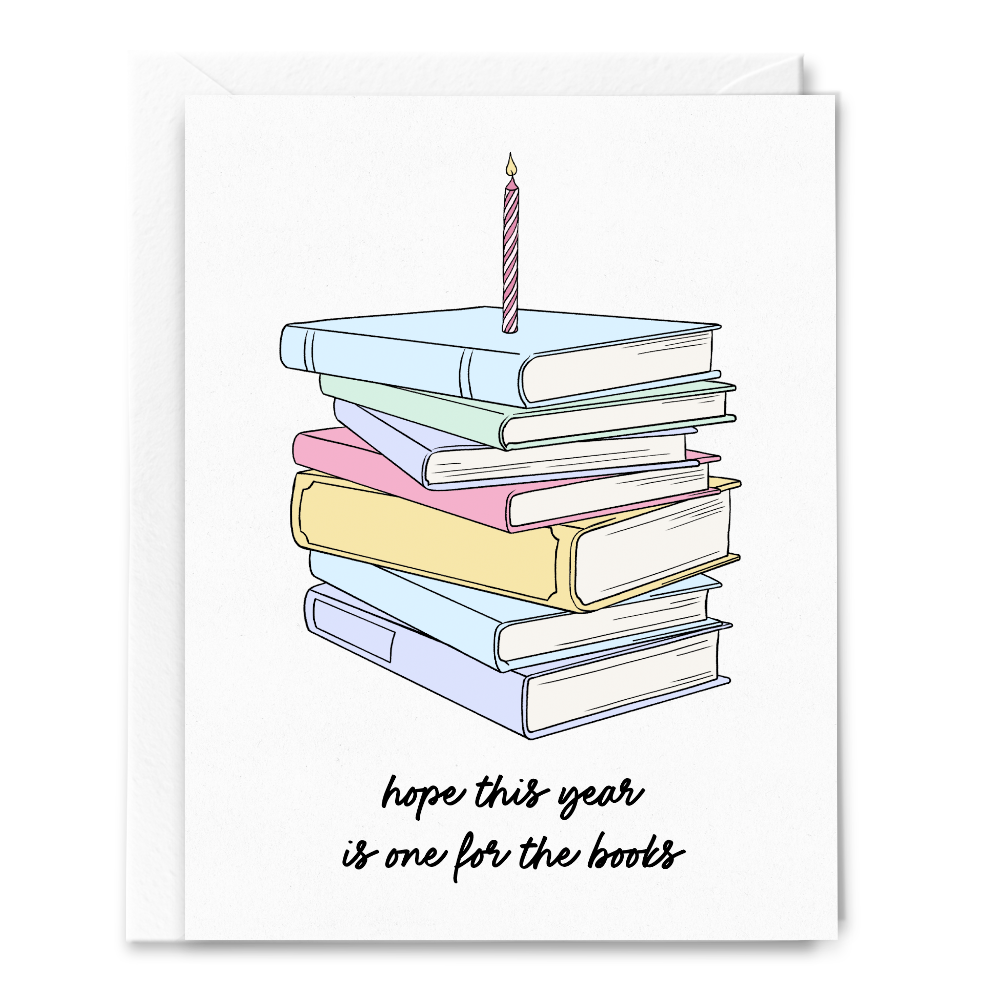 One For The Books Bookish Birthday Card ~ Sammy Gorin LLC 