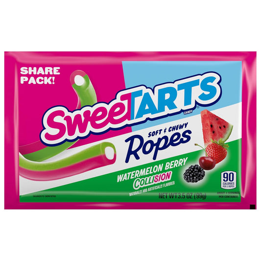 SWEETARTS WATERMELON & BERRY ROPES 3.5 OZ BAG