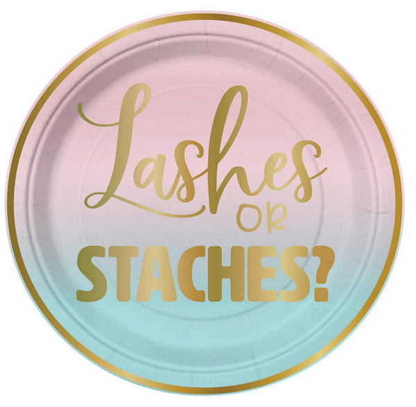 Lashes or stashes gender reveal