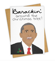 Barackin around Christmas card