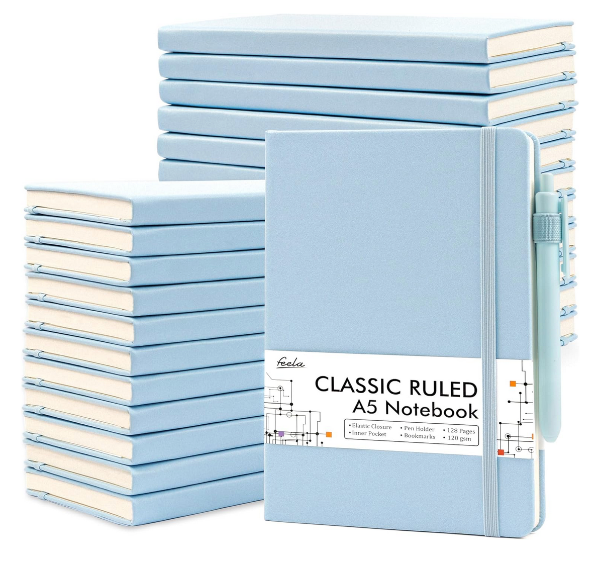 Pastel Blue Notebooks Journal ~ Feela