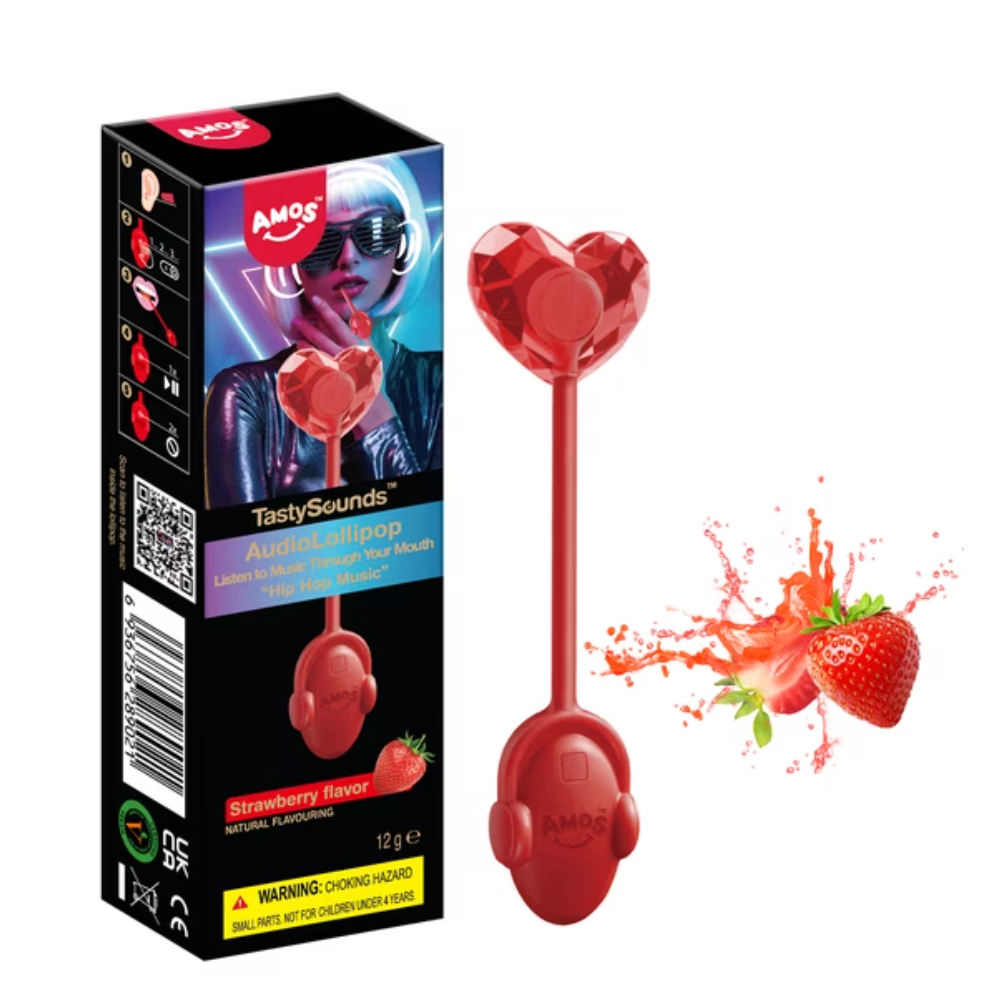 Amos® TastySounds™ Hip Hop Strawberry Flavor Audio Lollipop 0.42oz