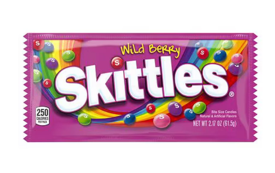 Skittles Original Chewy Candies, Full Size Fruit Candy Bag - 2.17oz