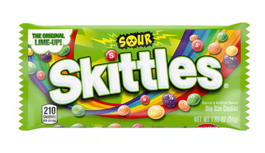 Skittles Original Chewy Candies, Full Size Fruit Candy Bag - 2.17oz