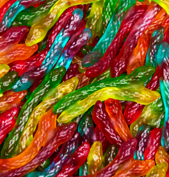 Sweet & Sour Gummy Twin Snakes Candy from Germany