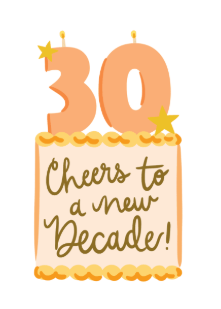Thirty Cake Greeting Card - New Decade Birthday Card