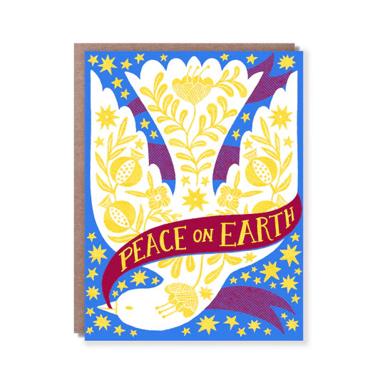 Wishing Peace on Earth Letterpressed Dove Card