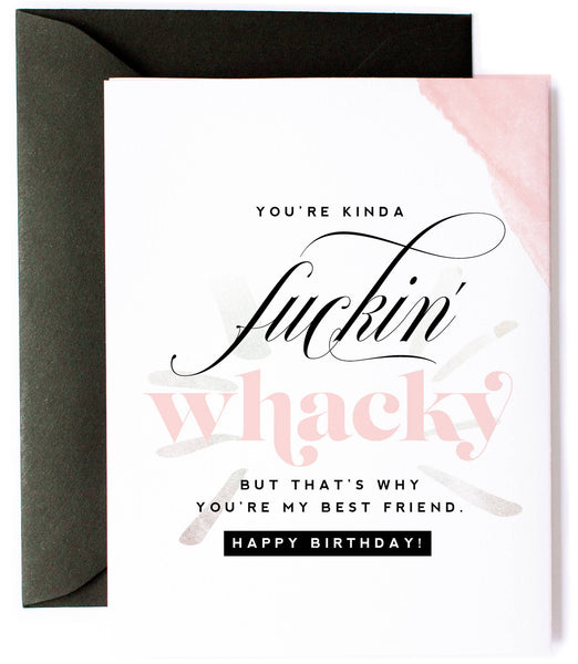 Whacky Best Friend Birthday Greeting Card ~ Kitty Meow Boutique