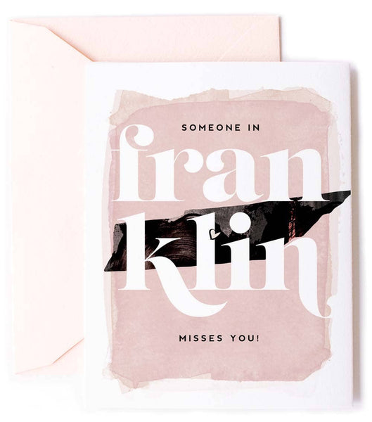 Someone In Franklin,Tennessee Misses You Greeting Card ~ Kitty Meow Boutique