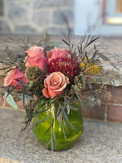 Golden Thanksgiving Vase Arrangement