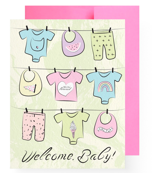 "Welcome Baby" Girl Greeting Card