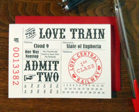 Love Train Ticket Greeting Card