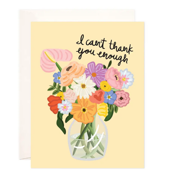 Flower Vase Thank You Greeting Card