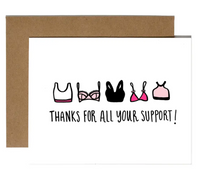 Brittany Paige Thanks for Support Bras Card