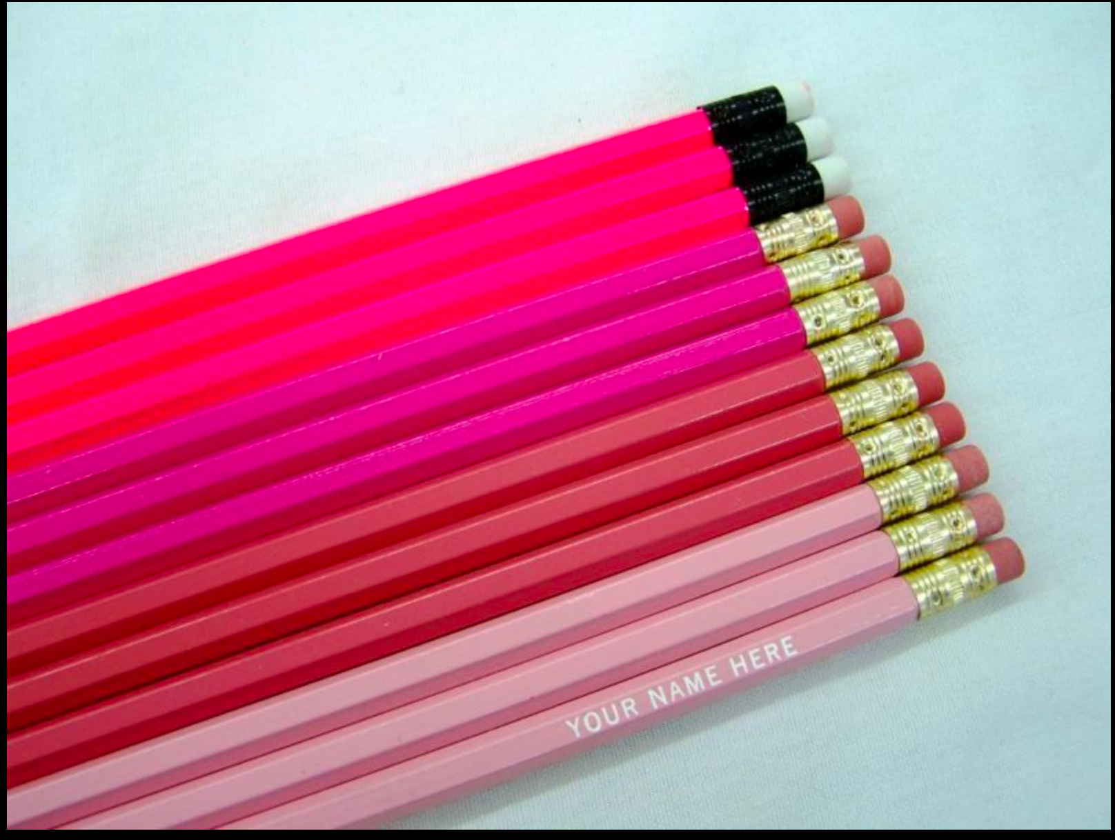 Set of 12 Personalized Pencils pink