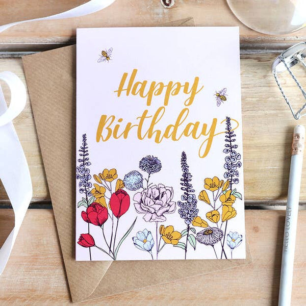 Happy Birthday Wildflower Greeting Card ~ Lisa Angel 