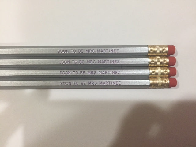 Set of 5 Personalized Soon to be Mrs. pencils